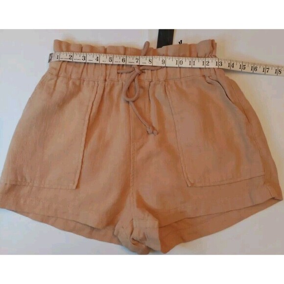 BlankNYC Paper Bag Camel Drawstring Elastic Waist High-Rise Short Shorts XS - Picture 5 of 7